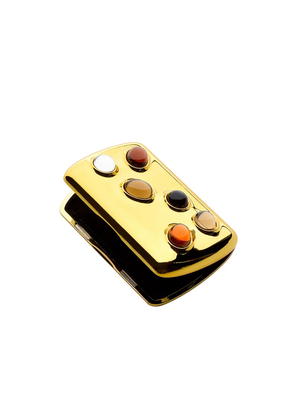 Edie Parker Gemstoned Card Case Gold
